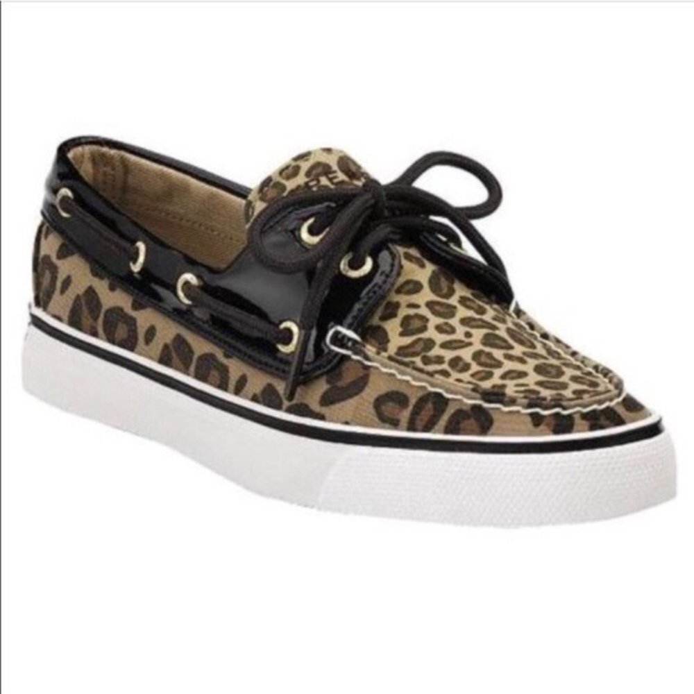 Sperry cheetah print boat shoes
